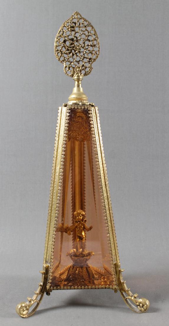 BRONZE AND GLASS PERFUME BOTTLE (1 of 3)