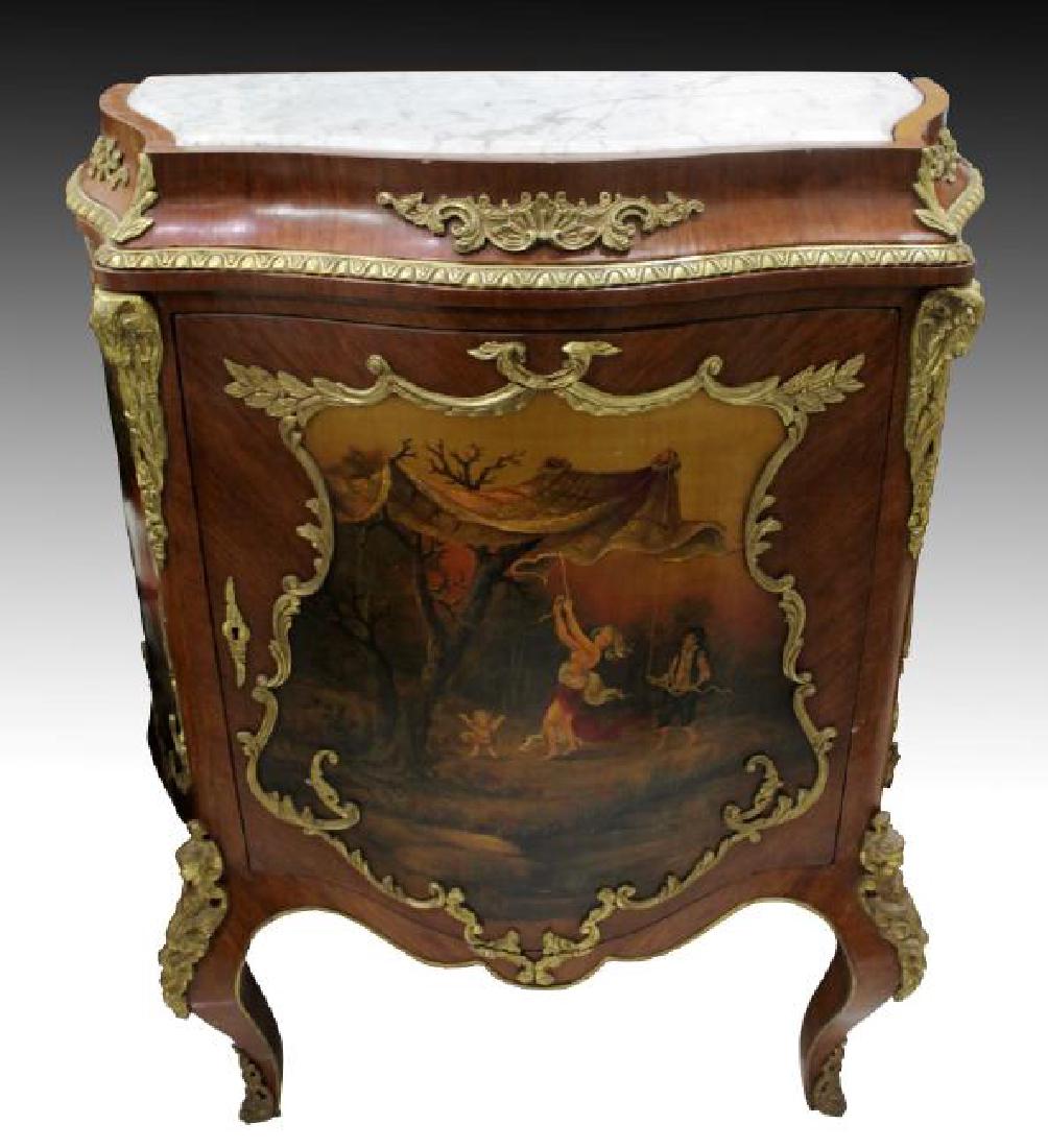 VERNIS MARTIN STYLE 1 DOOR CABINET WITH MARBLE TOP (1 of 6)