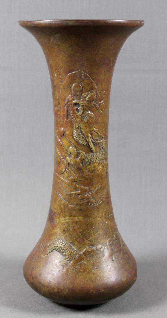 CHINESE BRONZE DRAGON VASE (1 of 3)