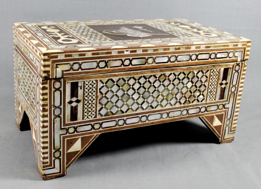 MOORISH INALID BOX: MOORISH INALID BOX. MEASURES 8 1/2" X 16" X 9"