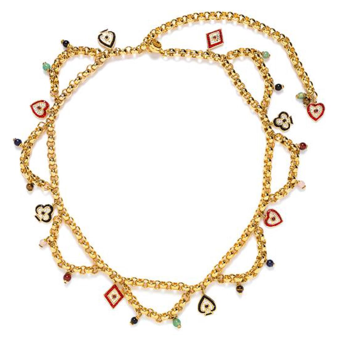 A Judith Leiber Goldtone Charm Chain Belt (1 of 1)