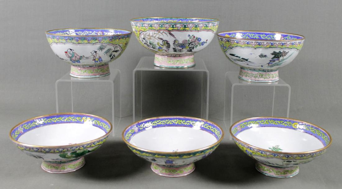 SET OF 6 CHINESE CLOISONNE BOWLS (1 of 7)