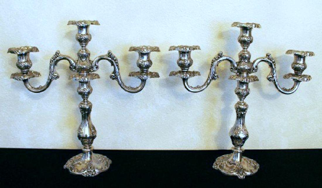 PAIR OF STERLING SILVER CANDELABRAS (1 of 4)
