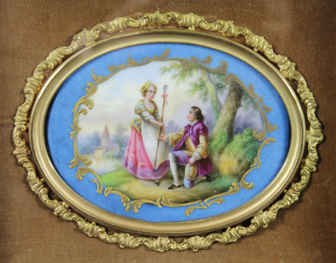 SMALL FRAMED SEVRES STYLE PLAQUE (1 of 3)