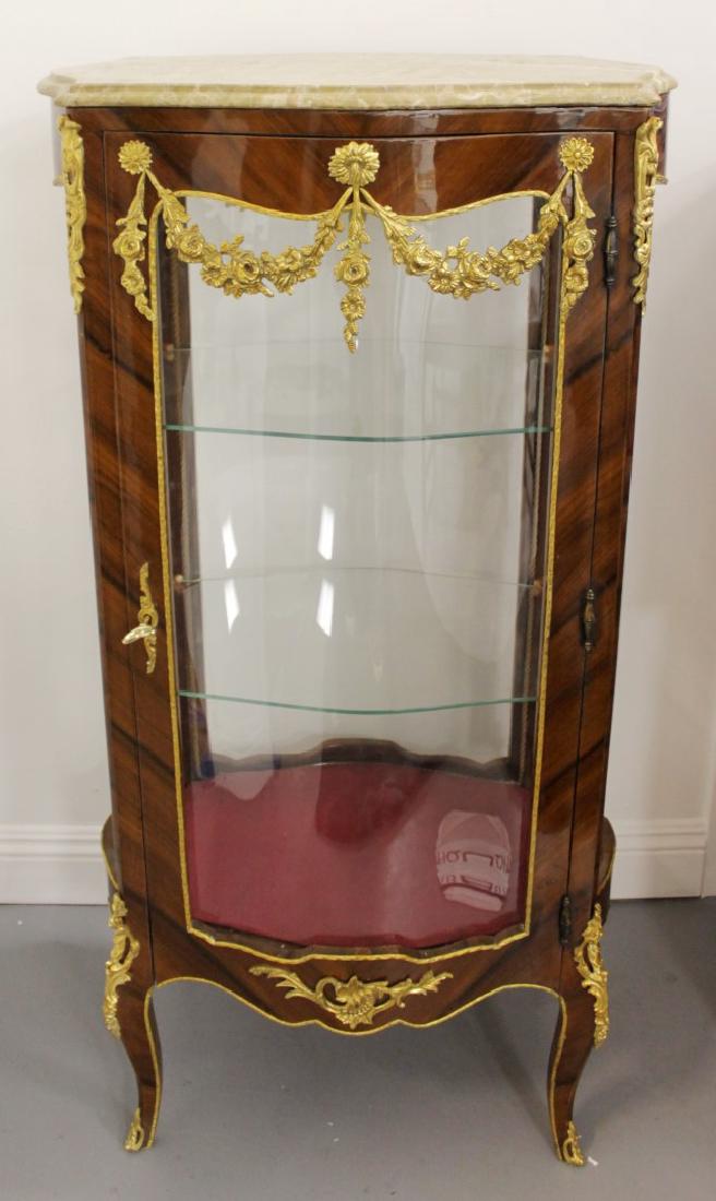 LOUIS XV STYLE M.T. OVAL VITRINE CABINET (1 of 4)