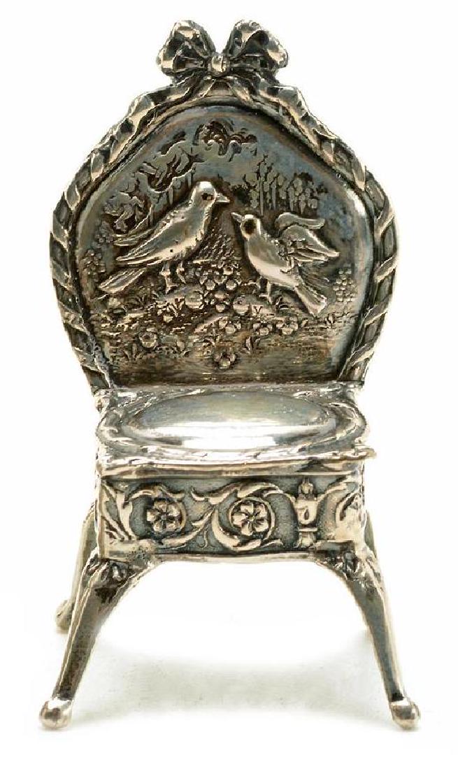 German Rococo Silver Miniature Chair (1 of 2)