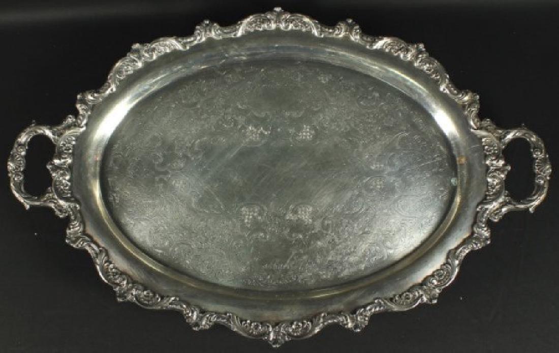 SILVER PLATED SERVING TRAY (1 of 6)