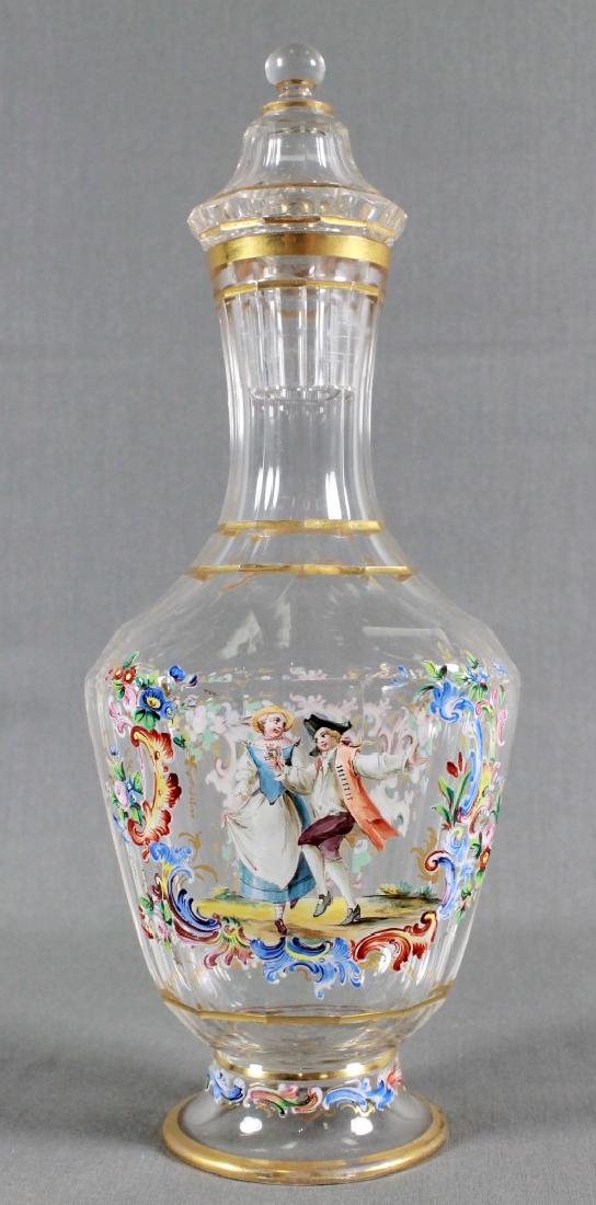 LOBMEYR ENAMELED BOTTLE WITH COVER (1 of 4)