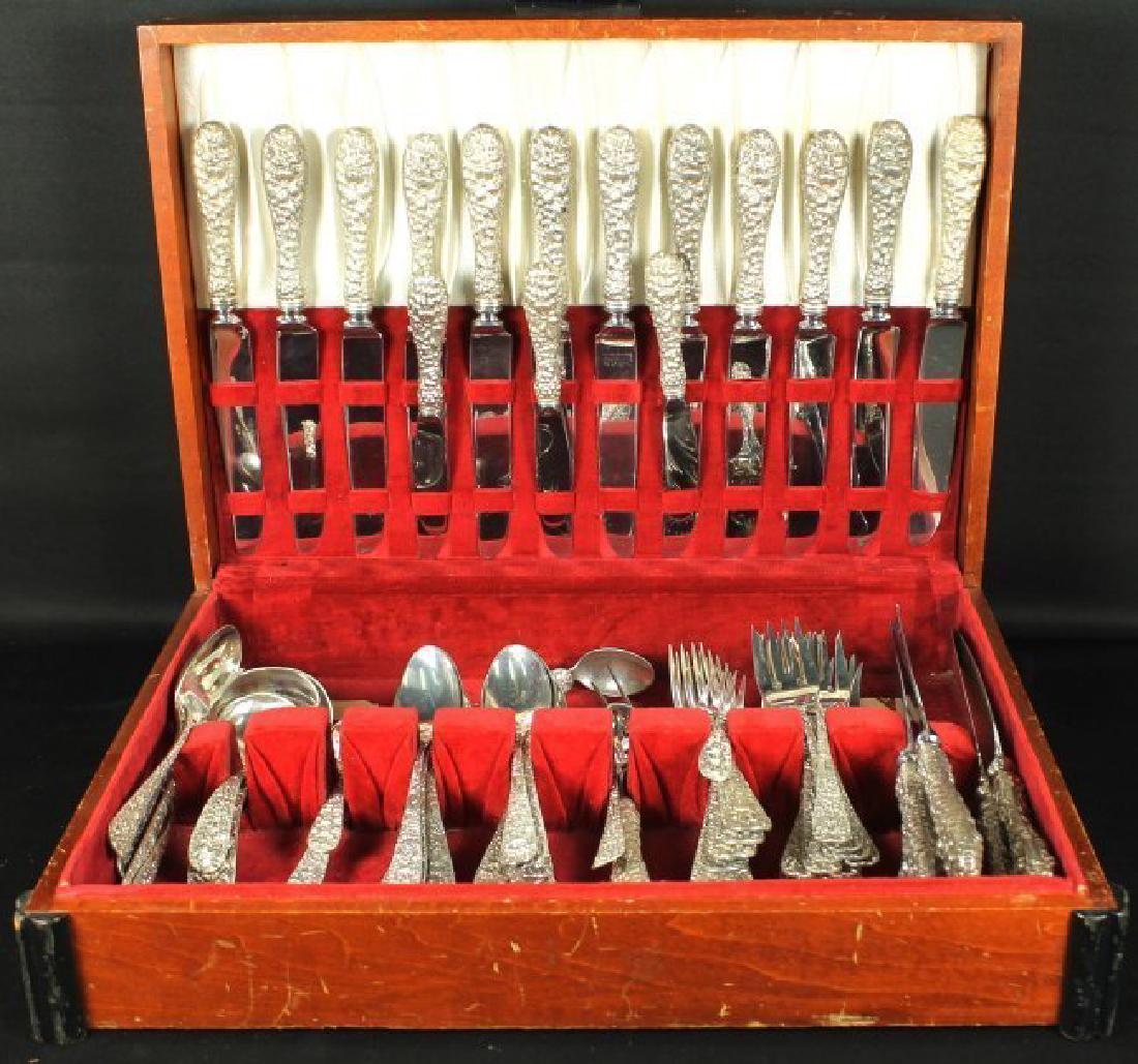 71 PC. STERLING SILVER AND STAINLESS FORK AND KNIFE SET (1 of 10)
