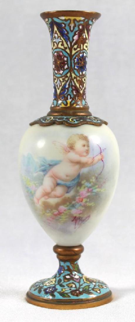 19TH C. CHAMPLEVE CABINET VASE (1 of 8)