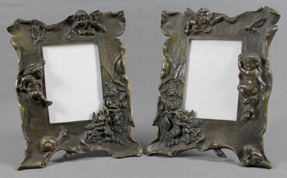 PAIR OF BRONZE FIGURAL FRAMES (1 of 5)