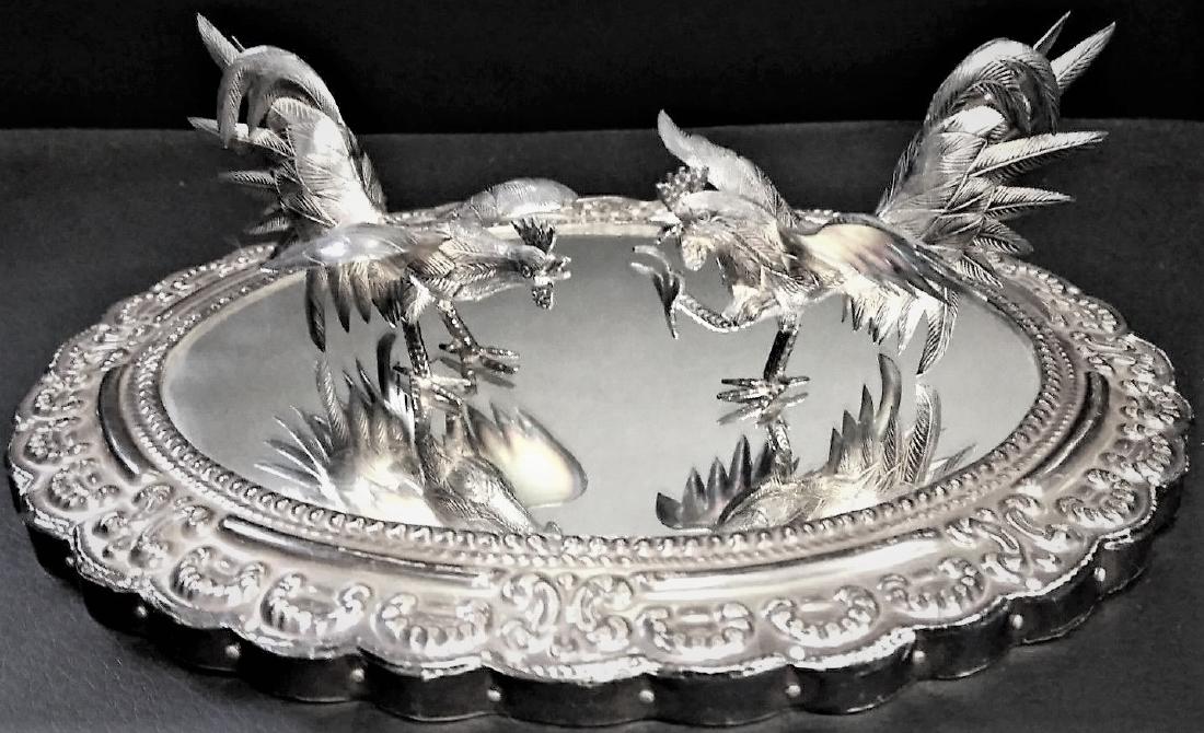 Antique Sterling Silver Fighting Roosters Figurines on (1 of 6)