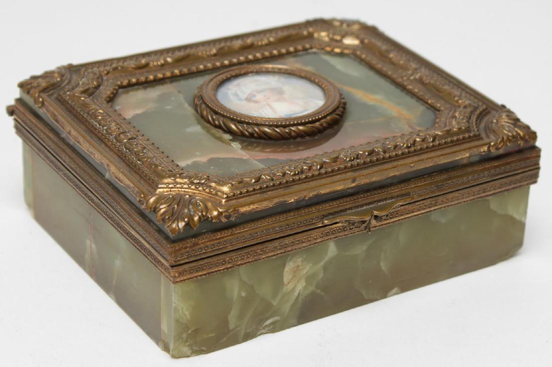 French Onyx & Ormolu Box with Miniature Portrait (1 of 5)