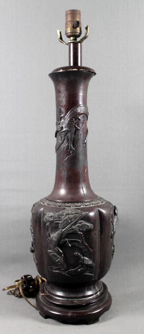 CHINESE BRONZE FIGURAL LAMP (1 of 3)