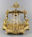 FRENCH GILT BRONZE AND CRYSTAL OPEN TANTALUS