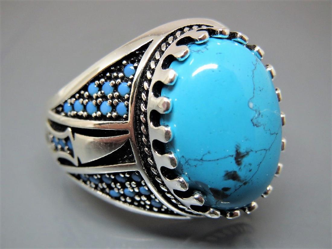 TURKISH HANDMADE JEWELRY 925 STERLING SILVER TURQUOISE (1 of 5)