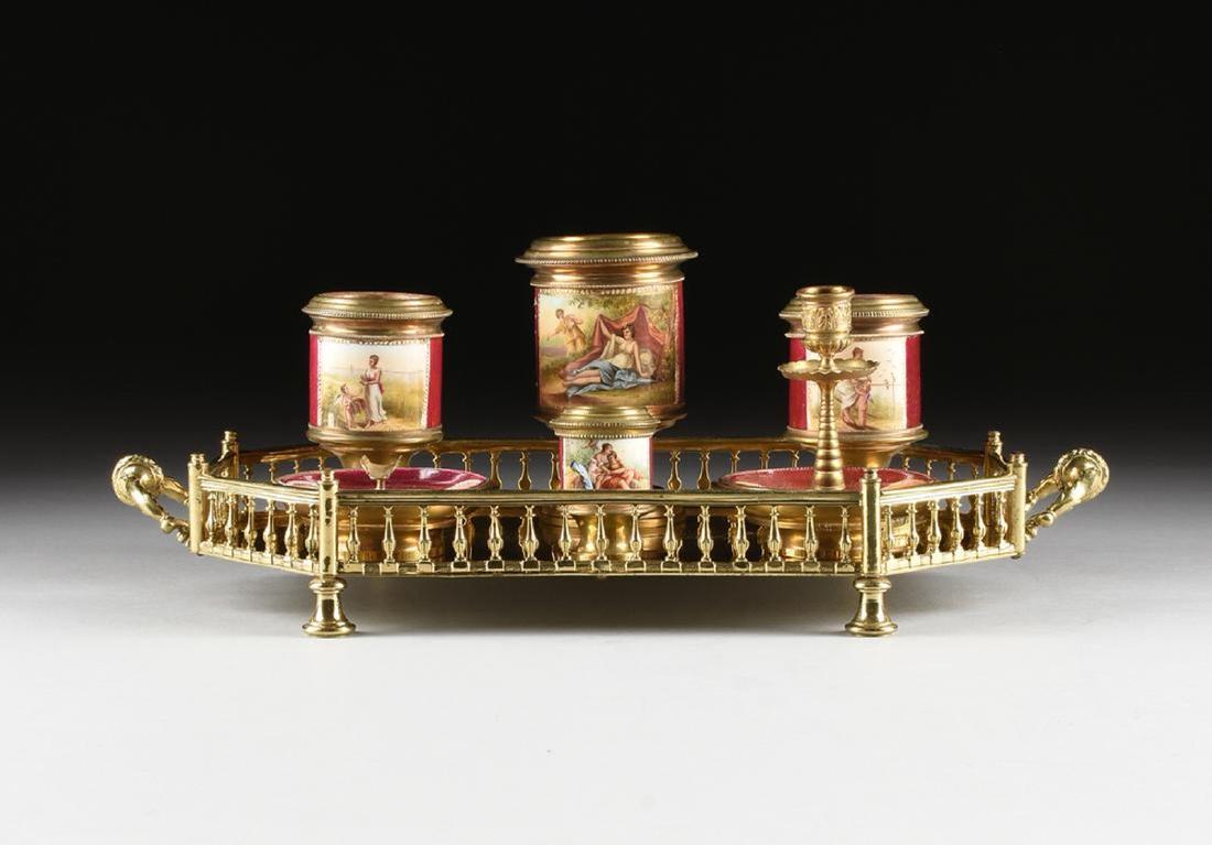 STINGL BRONZE WORKS BRASS AND ENAMEL SEVEN PIECE (1 of 10)