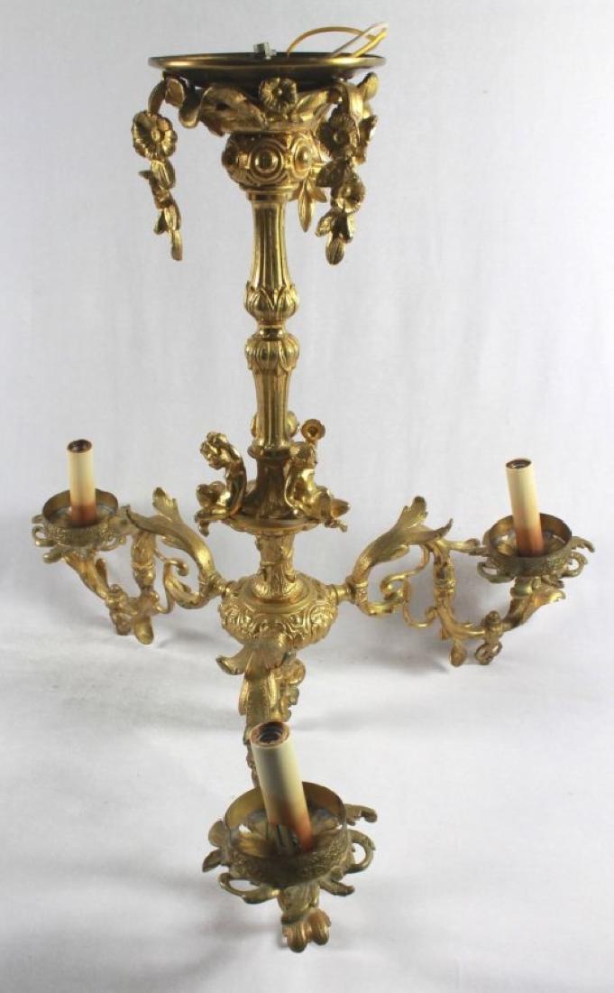 DORE BRONZE 3 ARM CEILING FIXTURE PAN LAMP (1 of 8)