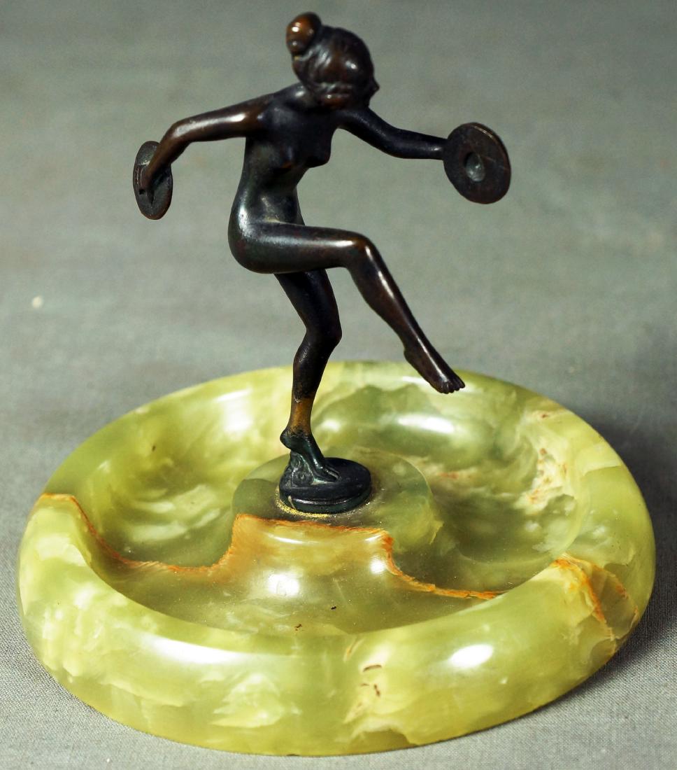 Signed Iffland Deco Bronze & Onyx Ashtray (1 of 3)