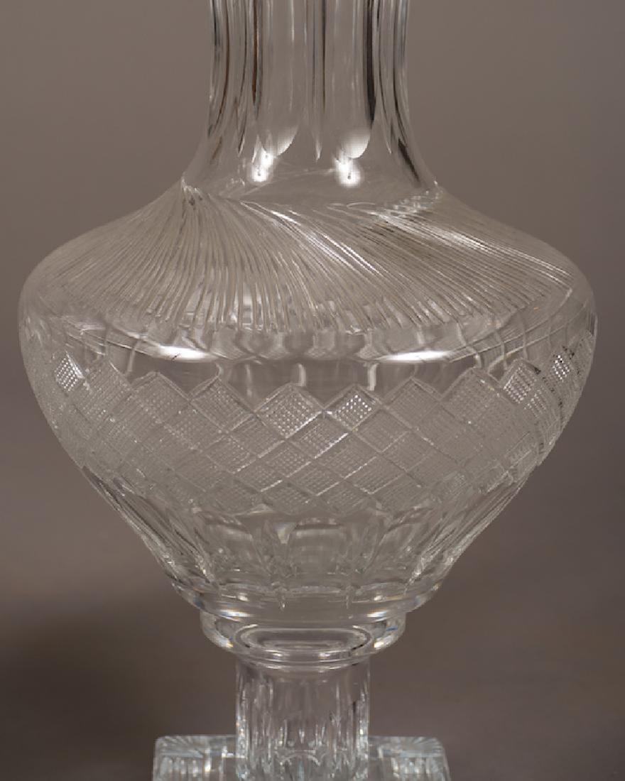 Pair Of Large Crystal Glass Lidded Vases (1 of 2)