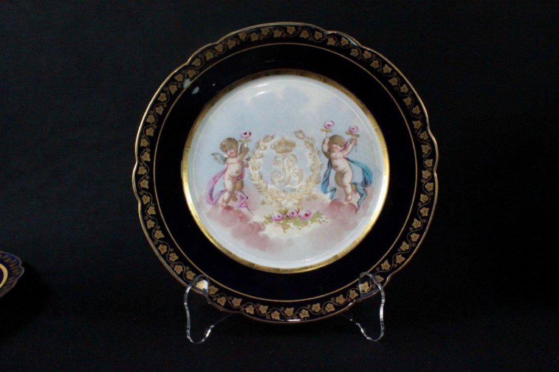 19TH C FRENCH SEVRES PORCELAIN CABINET PLATE: kiNG (1 of 4)