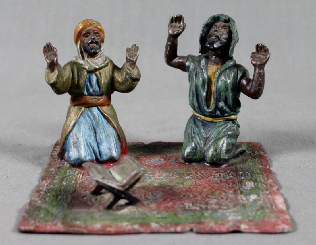 Cold Painted Figure Of 2 Arabs On Carpet (1 of 4)