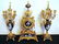 Monumental 19Th Century Limoges Enamel Clock Set