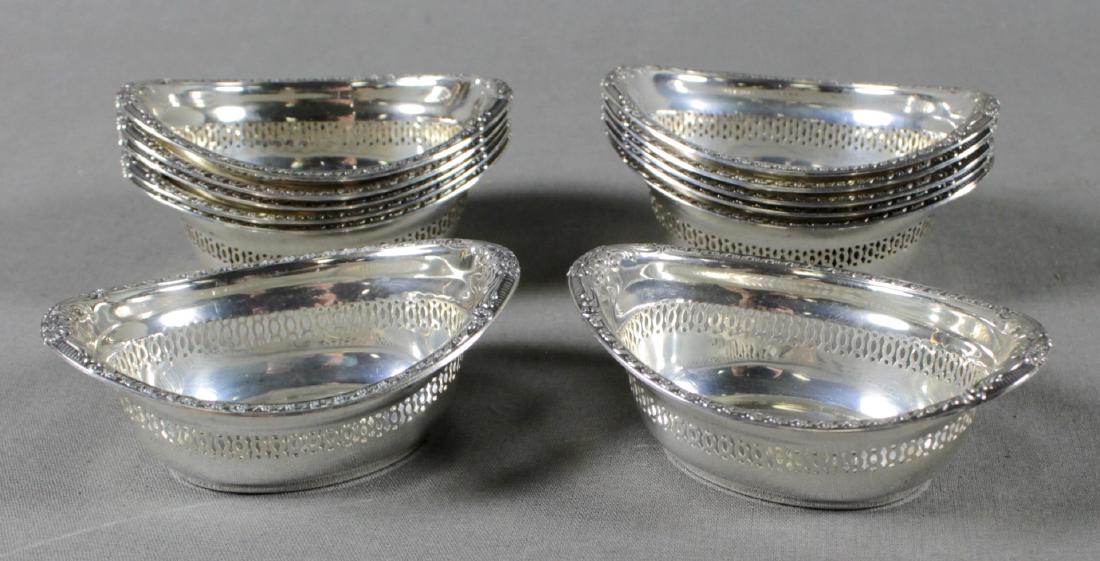 Set Of 12 Sterling Silver Salt Trays (1 of 2)
