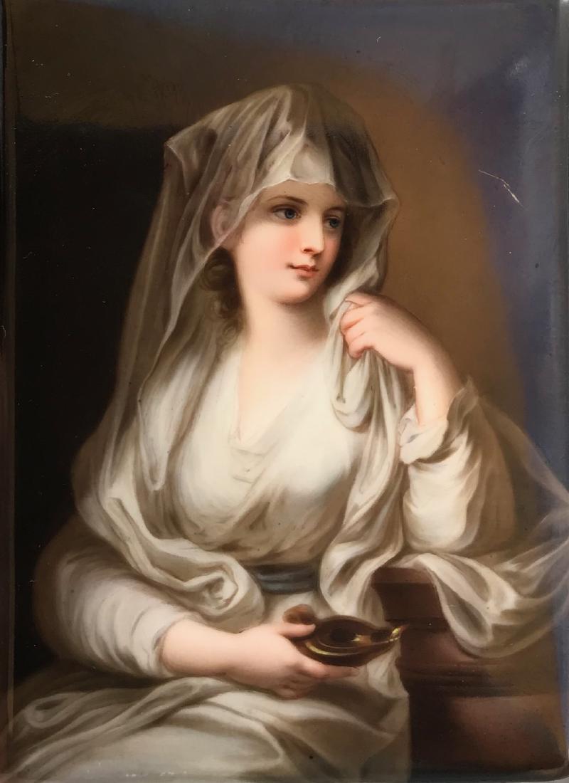 Antique KPM Hand Painted Portrait on Porcelain Plaque (1 of 4)