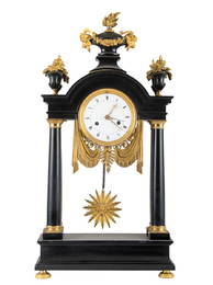 NEOCLASSICAL MARBLE & GILT-METAL MANTEL CLOCK