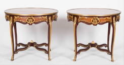 Pair Of Louis Xv Style Gilt Mounted Gueridons