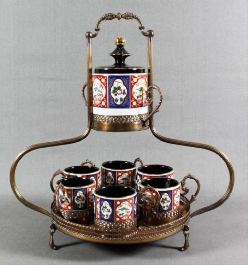 7 Pc Porcelain Tea Caddy With Stand (1 of 5)