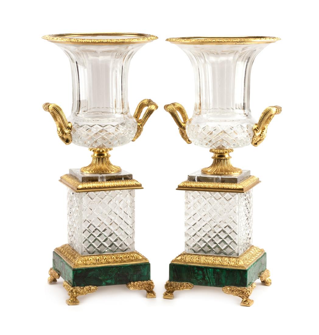 A Pair of French Gilt Bronze Mounted Cut Glass and (1 of 1)