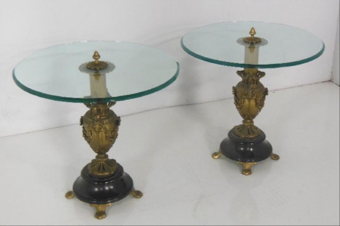Pair Urn Based Glass Top End Tables (1 of 4)