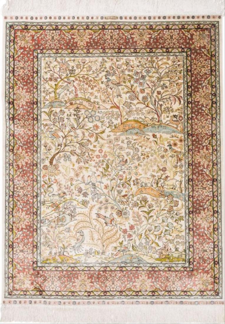 Persian Silk And Bullion Prayer Rug 5 Feet (1 of 2)