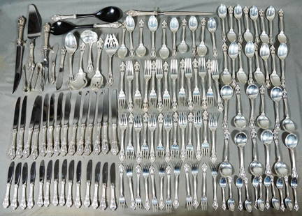 Set Of Lunt Sterling Flatware (150 Pcs): 15" W 11.5" D 5" H