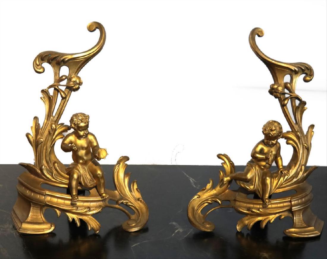 Pair Cherub-Form French Chenets (1 of 5)