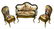Enamled Gilt Metal Miniature Furniture Suite - 3