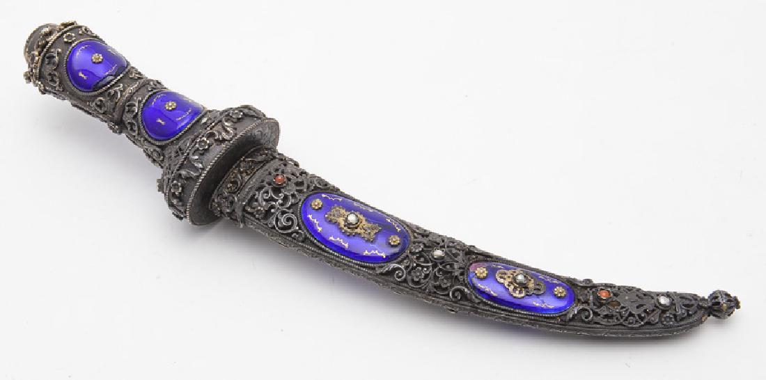 Austrian Jeweled, Silver & Enamel Dagger (1 of 6)