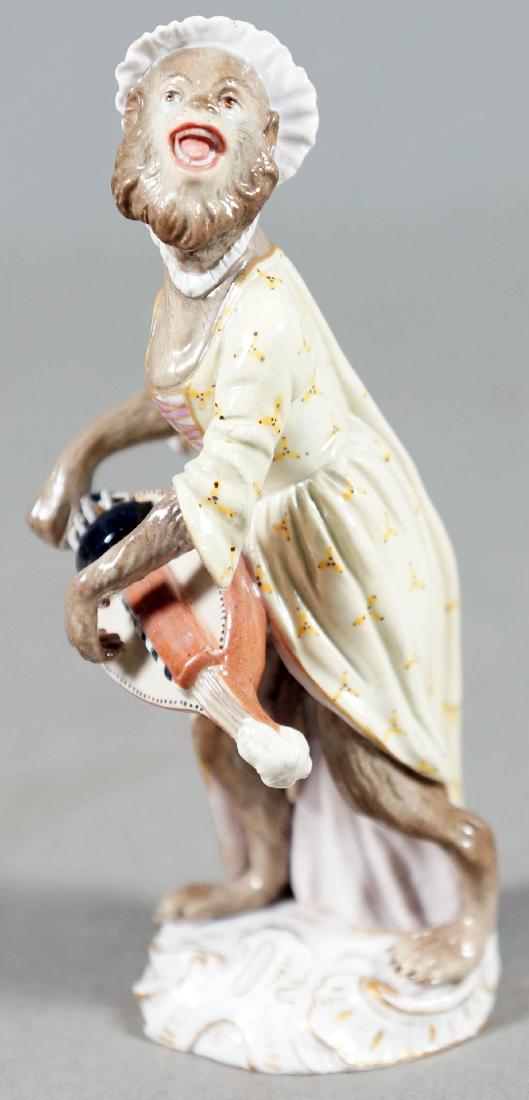 Super Antique Signed Meissen Monkey Band Figurine / (1 of 6)