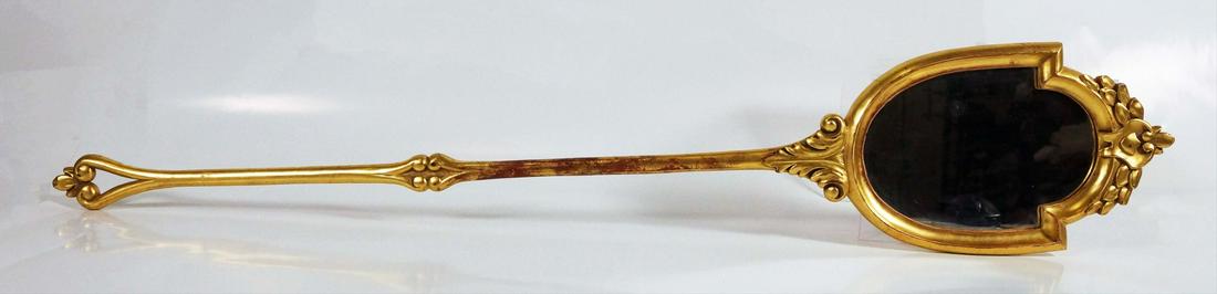 34" Large Gilt Hand Mirror: 34" L 6" W