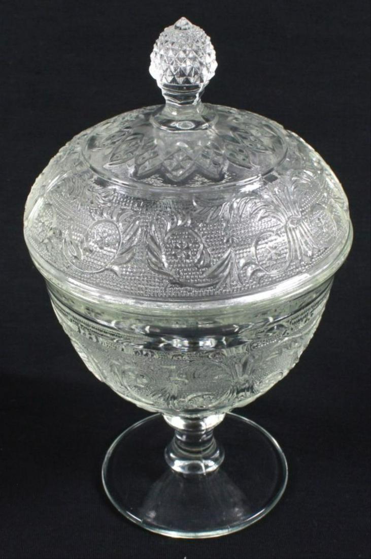 Duncan & Miller -Sandwich Clear Pattern Footed Candy: Measures8 1/2" X 5"