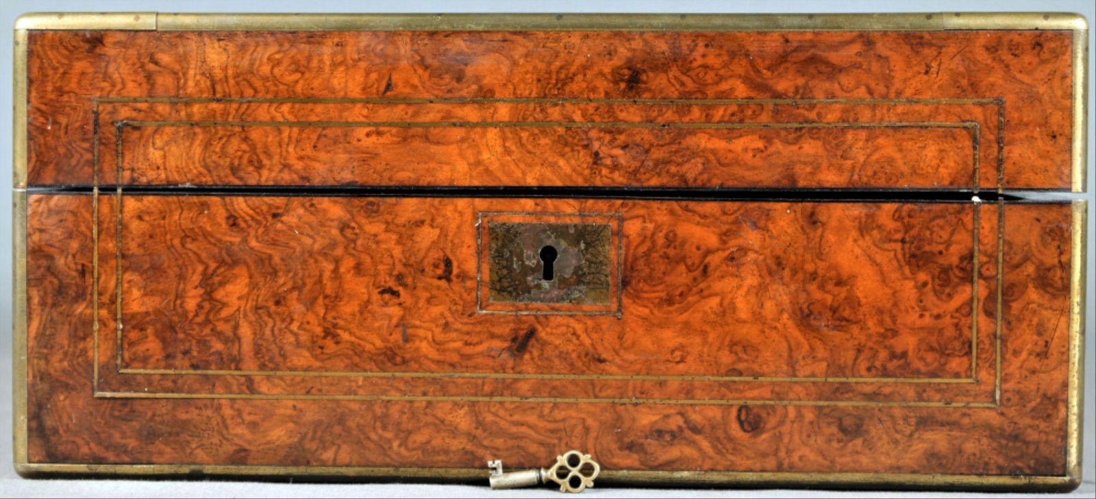 Edwardian Burl Wood Travel Desk (1 of 5)