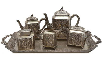 Large German Silver Coffee/Tea Set (1 of 7)