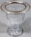 Sterling & Etched Glass Flower Vase