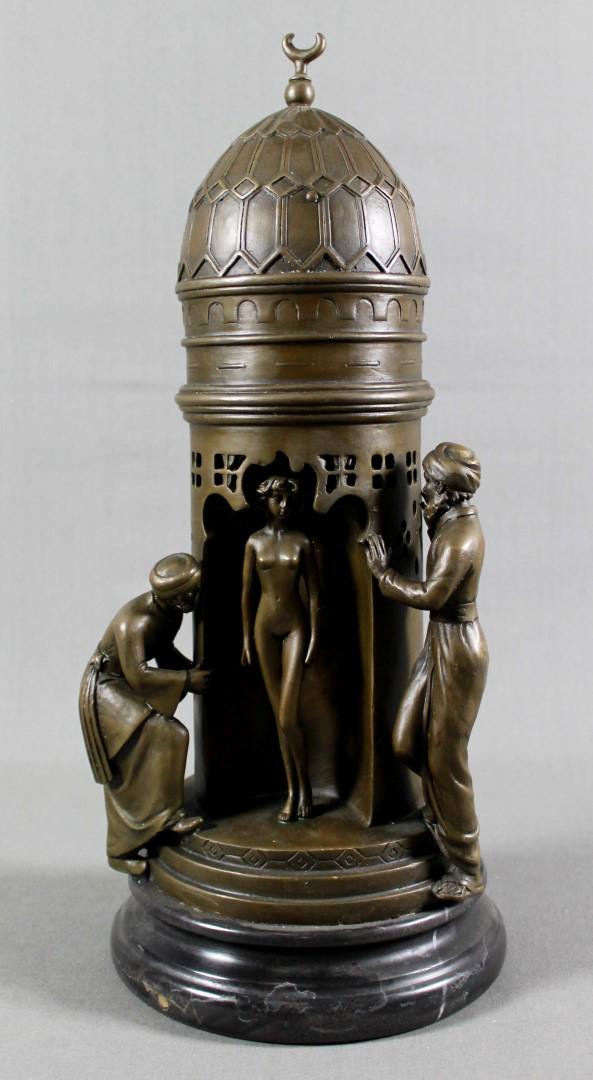 Oriental Peeping Ali Bronze Sculpture Harem Arab Men (1 of 4)