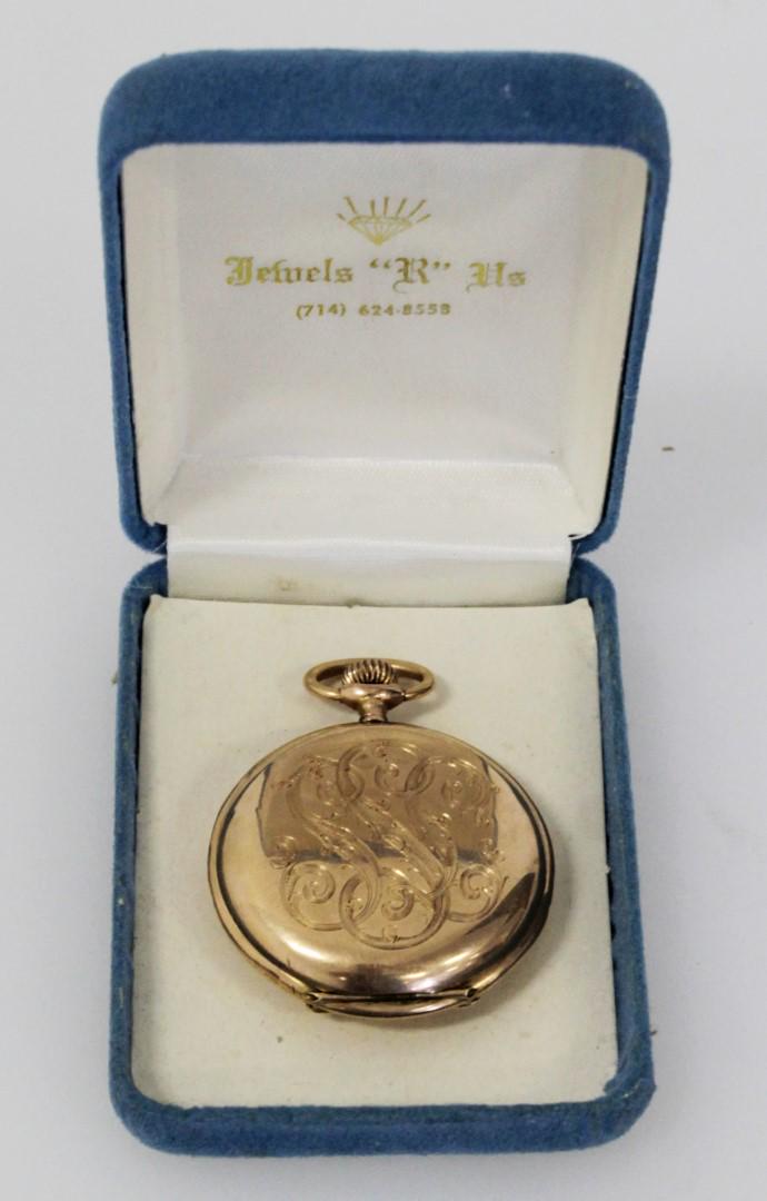 A 14Kt Hunting Case Longines Pocket Watch (1 of 5)