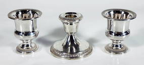 Weighted Crown Sterling Candle Holders