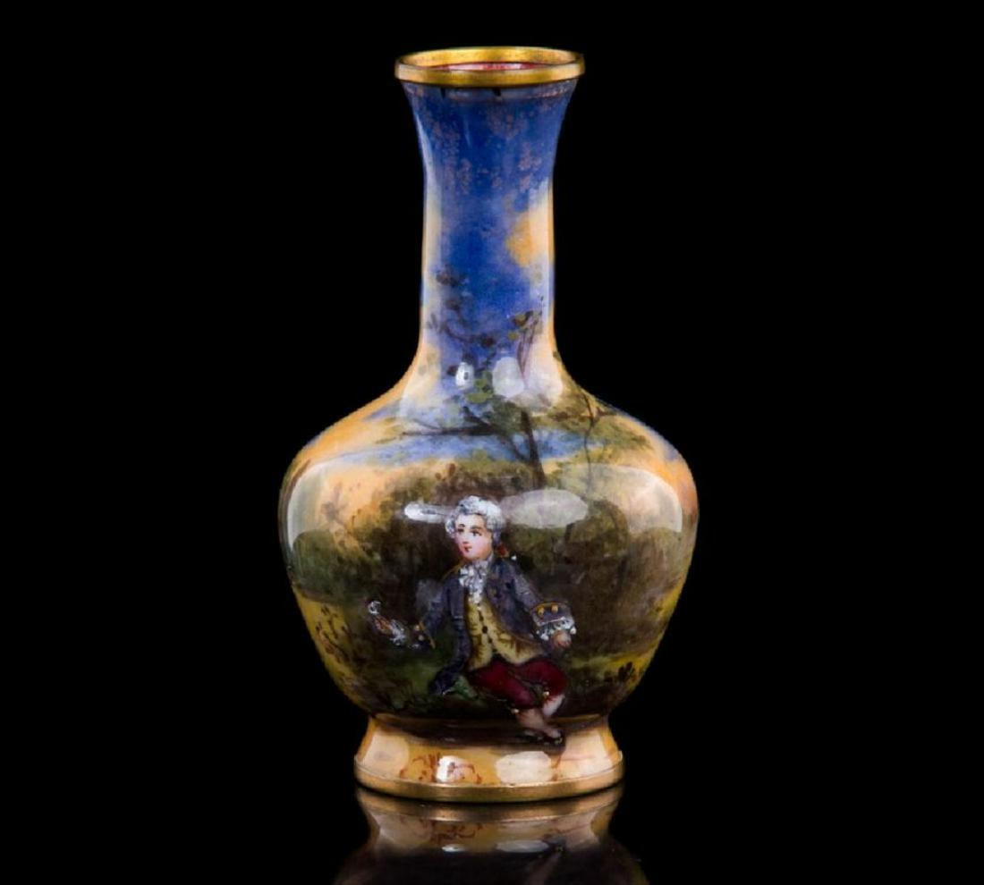 Antique French Enamel Miniature Vase (1 of 4)