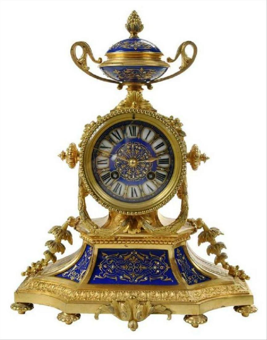 Gilt Bronze And Enamel Decorated Mantel Clock (1 of 8)